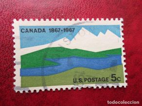 Sellos: -estados unidos, 1967, centenario de la confederacion canadiense, Yvert 827